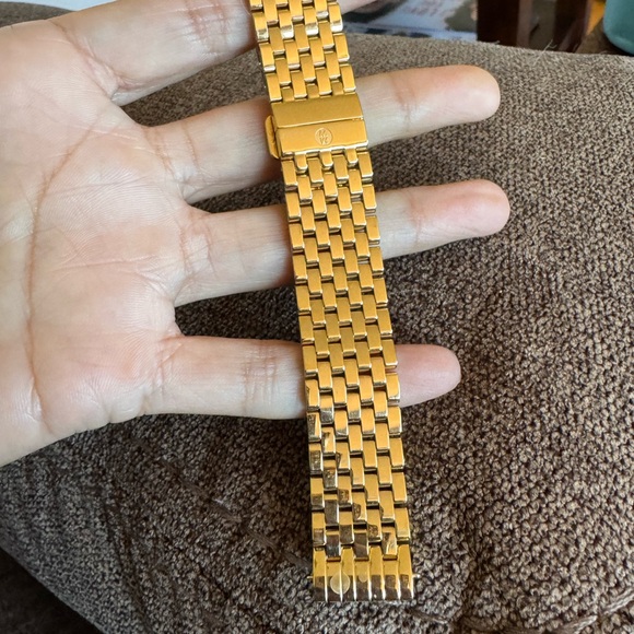 Michele 18mm Gold Plated Metal Bracelet Watch Band - Picture 2 of 16